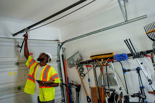 Professional Garage Door Panel Replacement technician working in Eidson Road, TX